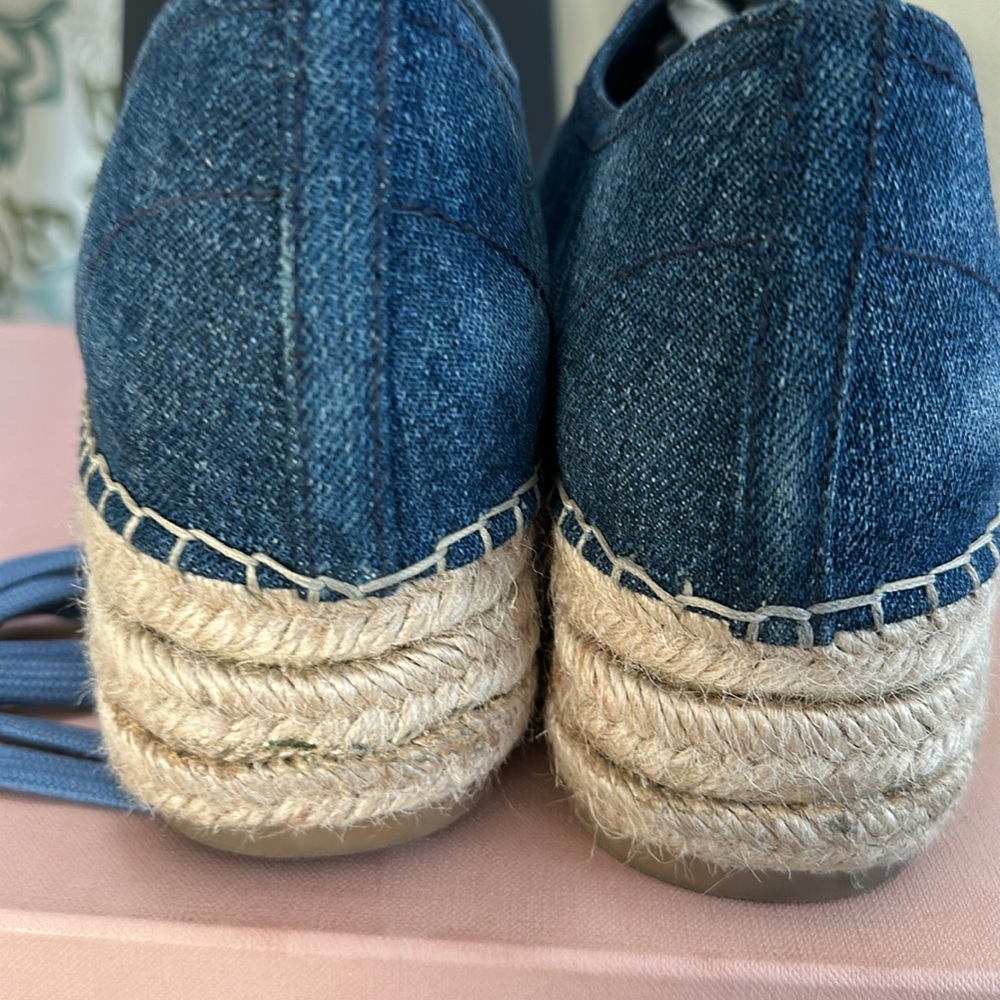 Miu Miu Denim Platform Espadrilles - image 6